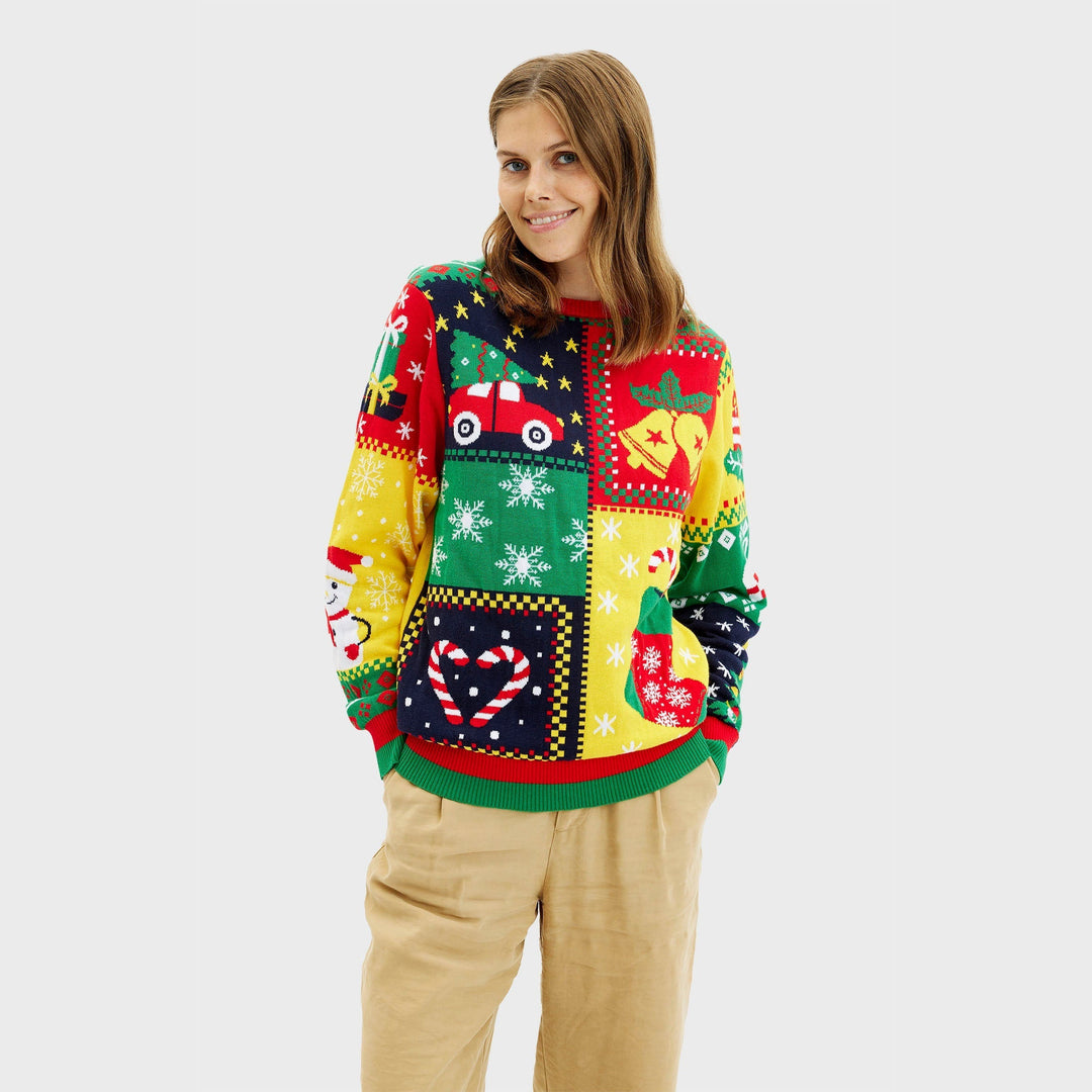 R&B | Der Patchwork Weihnachtspullover Frauen