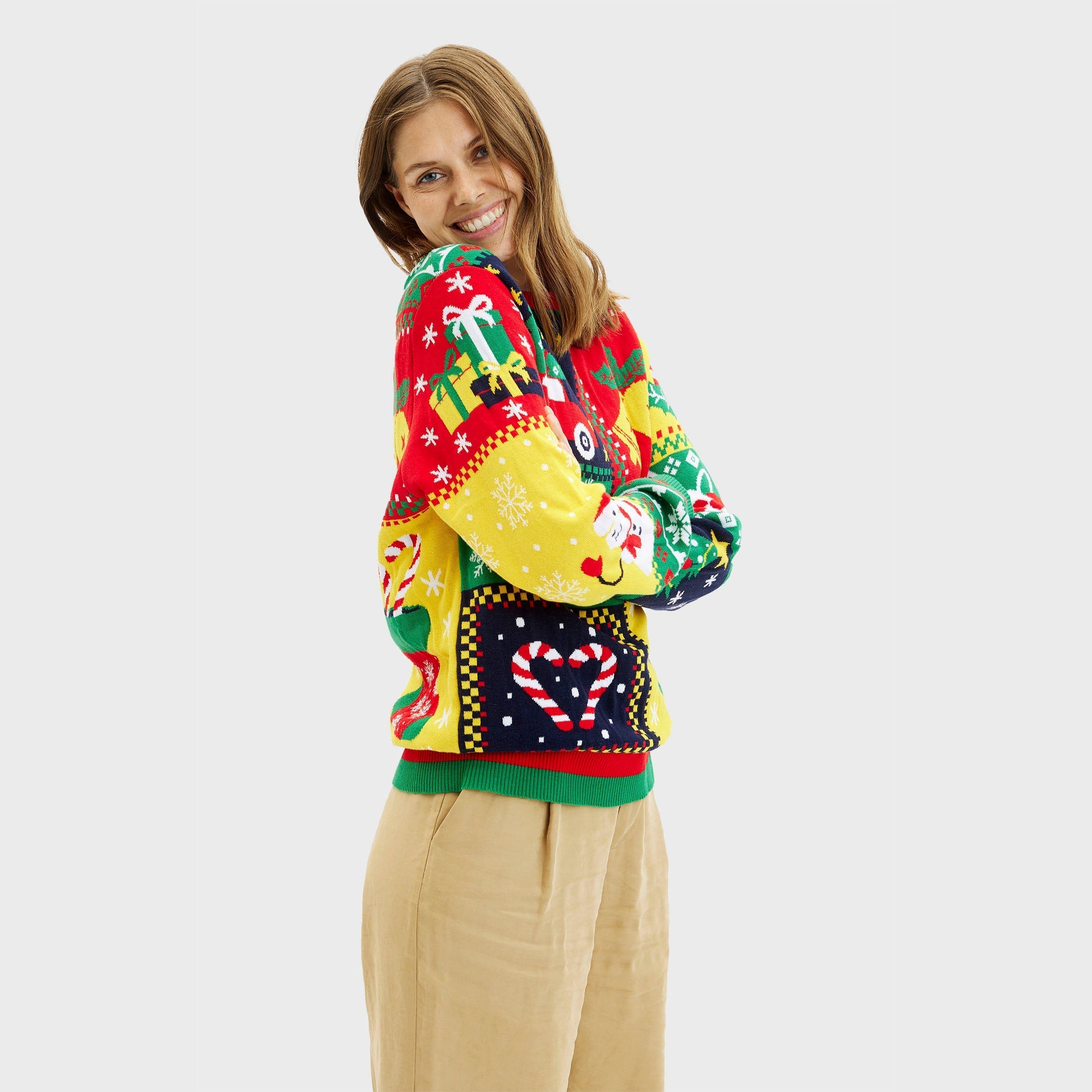 R&B | Der Patchwork Weihnachtspullover Frauen