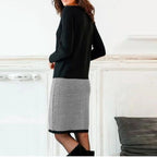 Schickes Kleid mit Hahnentritt-Saum