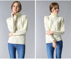 R&B | Damen Rollkragenpullover mit langen Ärmeln und Kabelstrick