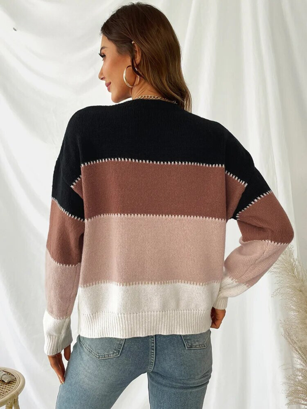 R&B | Gestreifter Strickpullover