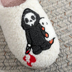 R&B | Cotton slippers with Halloween ghost skull embroidery