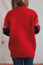 R&B | Weihnachtsmuster Gestrickter Rundhalsausschnitt Langarmpullover