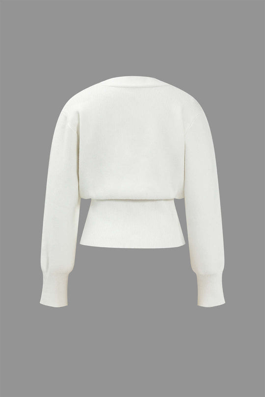 R&B | Pullover-Cardigan mit V-Ausschnitt