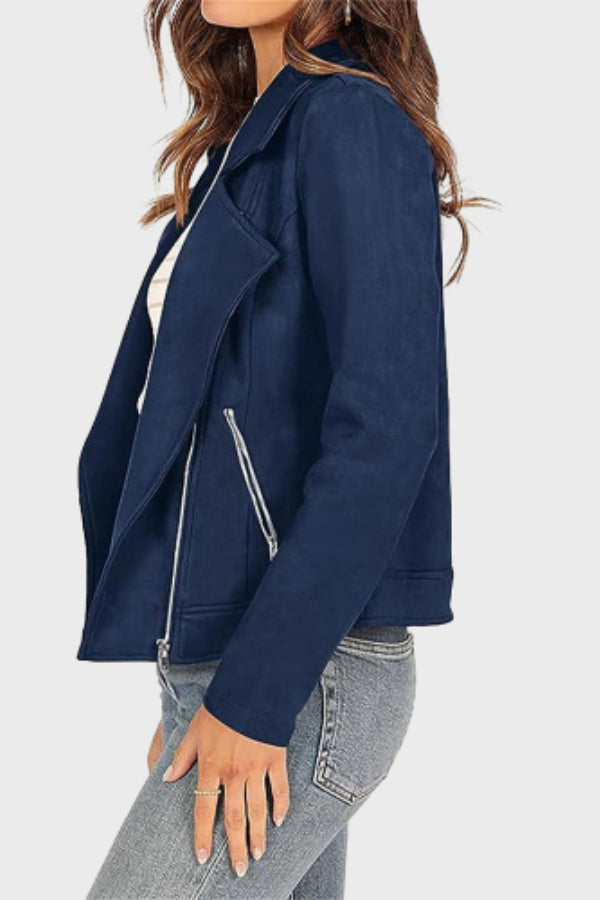 R&B | Wildleder Cropped Bikerjacke