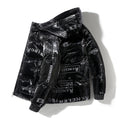 R&B | Gesteppt Herrenjacke mit Kapuze und Vinyleffekt