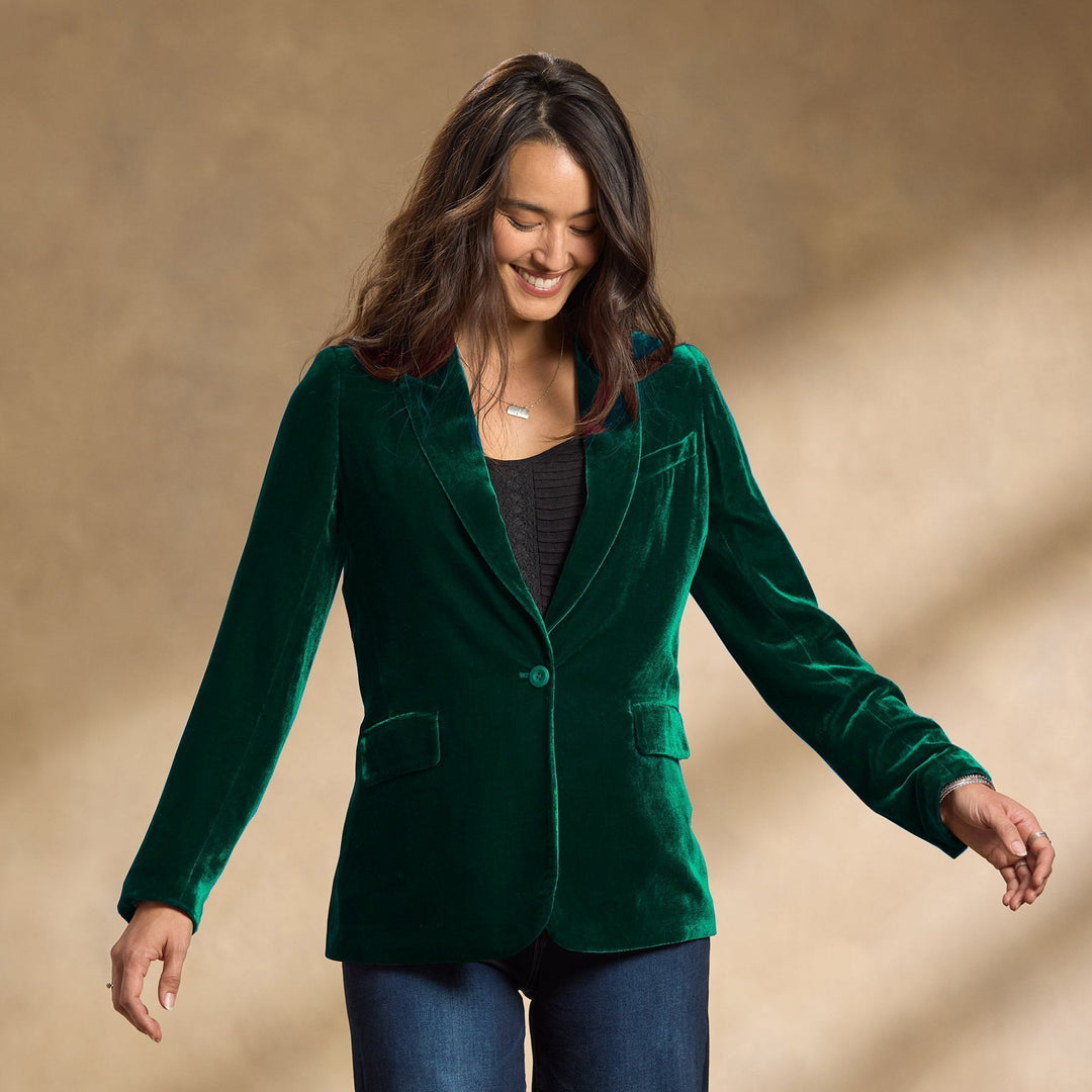 R&B | Gestickte Samt-Herbstjacke