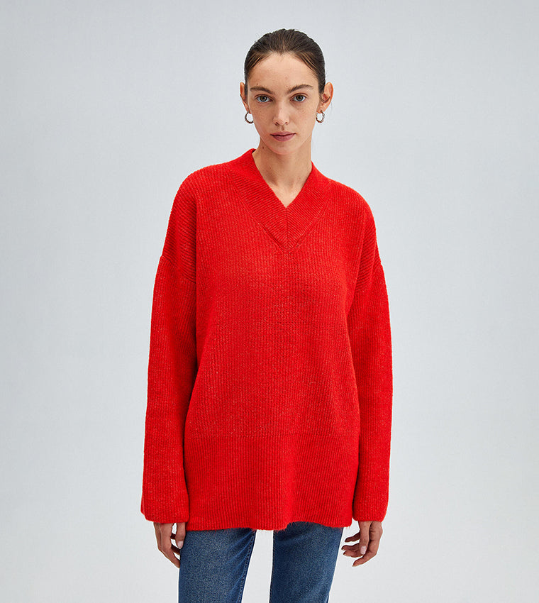 R&B | Roter Kapuzen Freizeitpullover