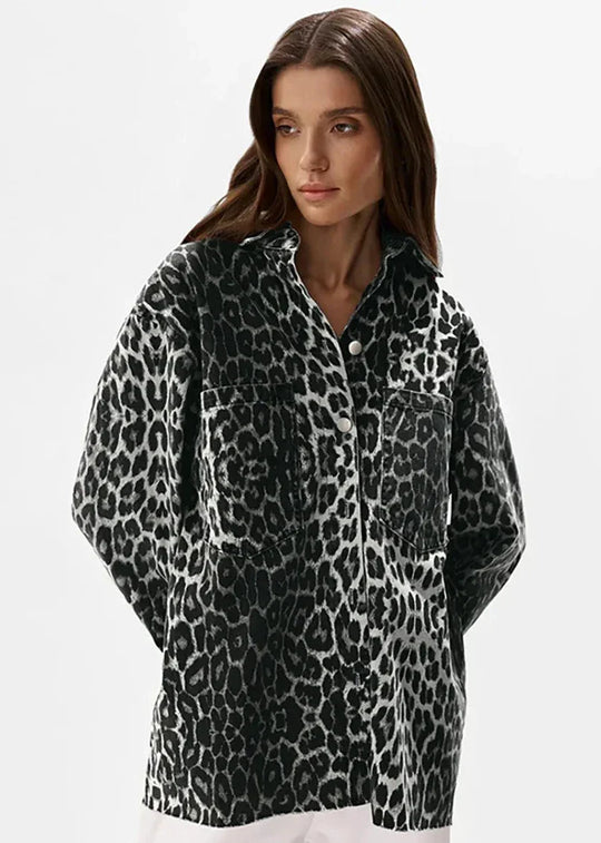 R&B | Print Baumwoll Oversized Jacke