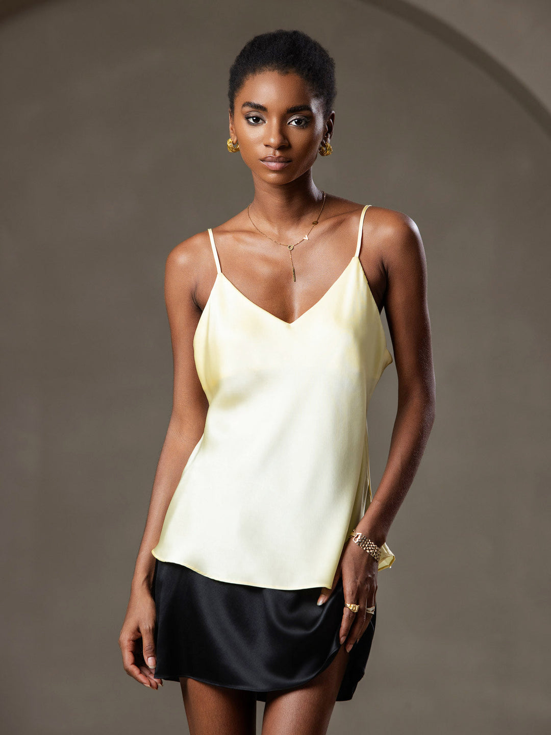 R&B | V-Ausschnitt Reine Seide Spaghettiträger Camisole Top