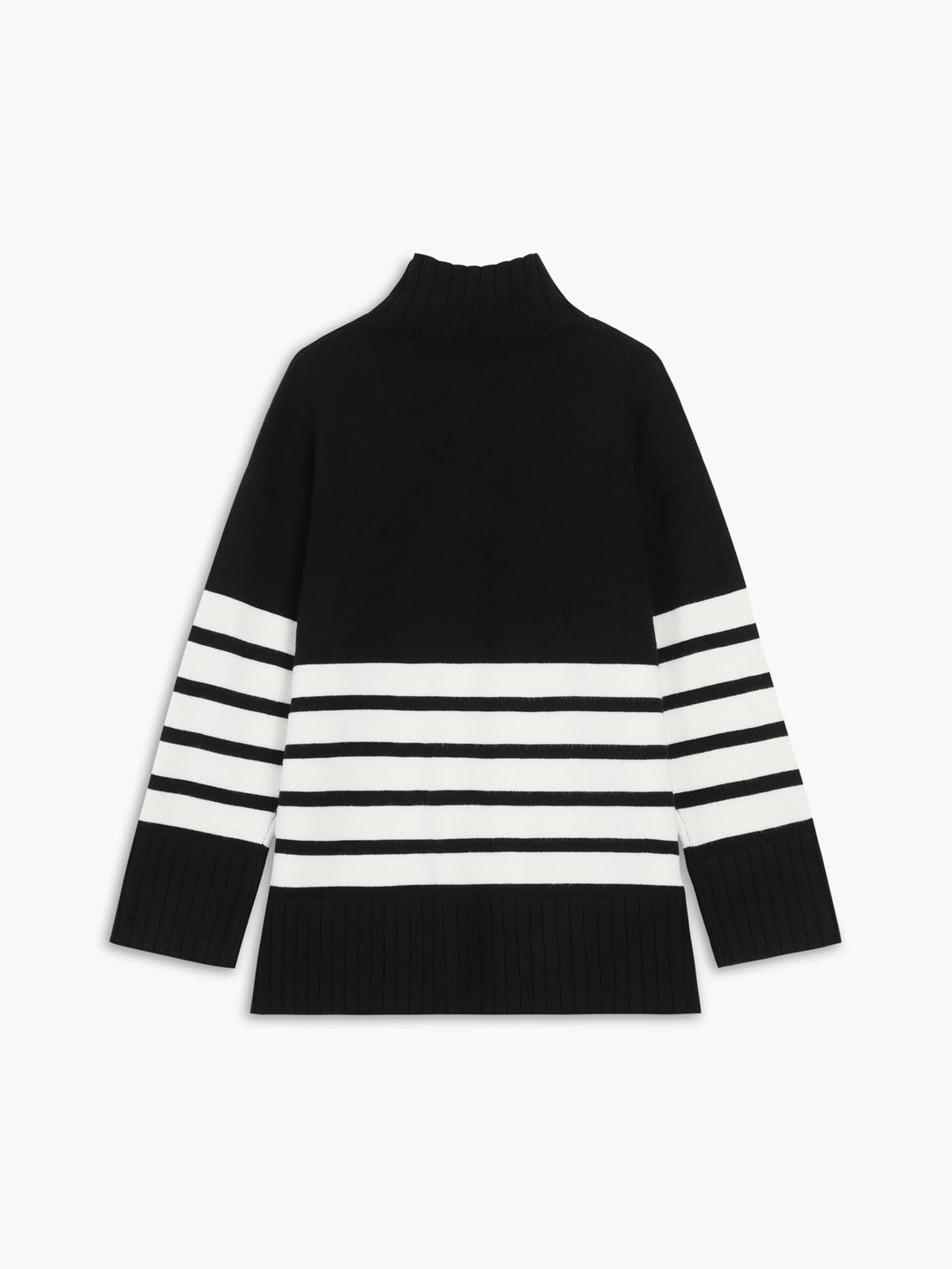 R&B | Miss Paris Mock Neck Gestreifter Pullover