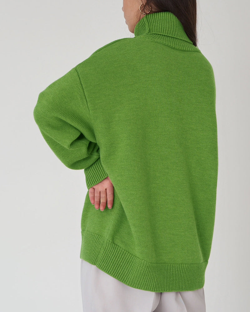 R&B | Eleganter Oversized Damen Rollkragenpullover Aus Baumwolle