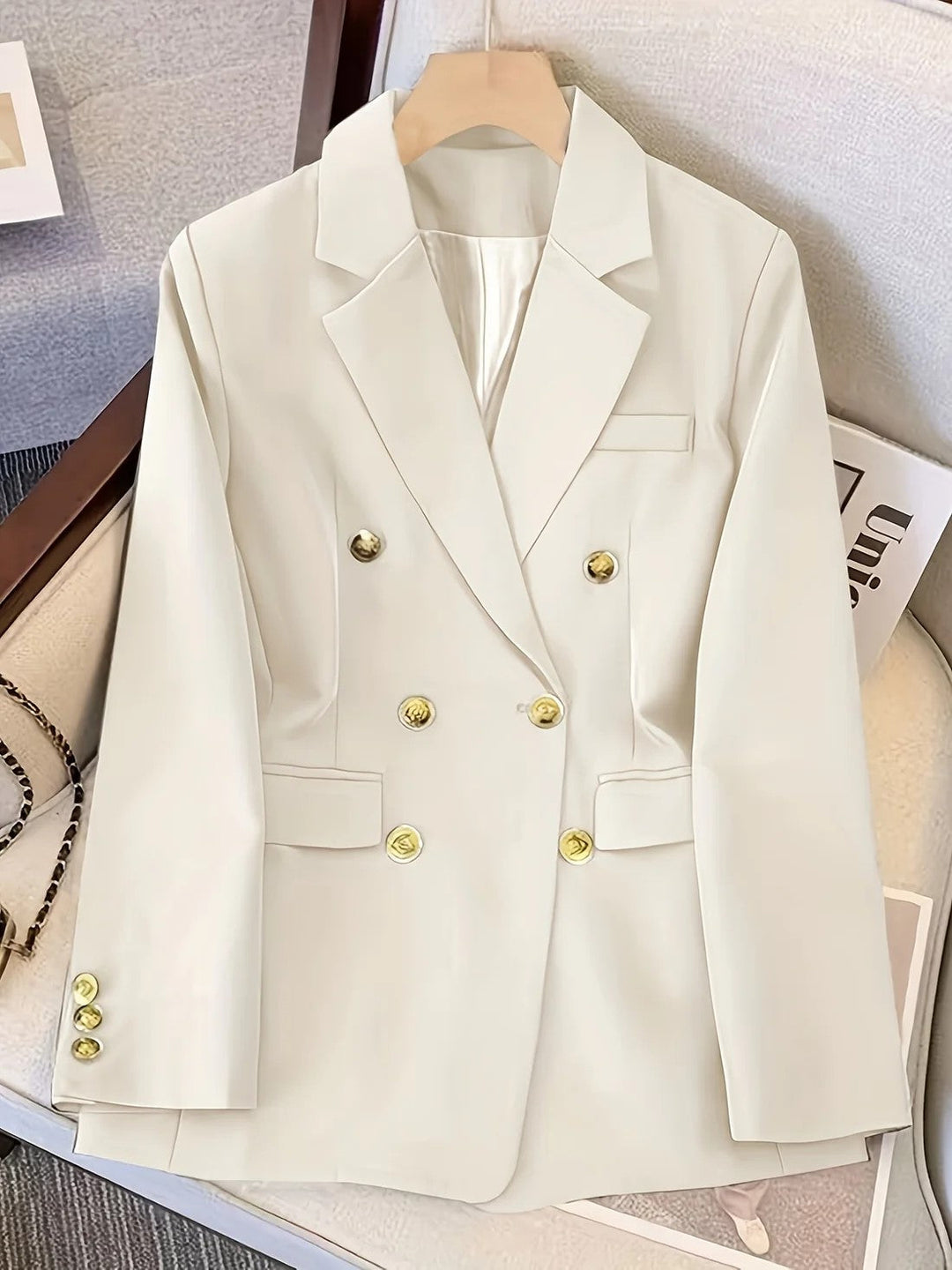 R&B | Eleganter Business Slim Blazer mit goldenen Knöpfen Ideal für alle Jahreszeiten