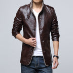 Herren modische Kunstlederjacke mit weichem Innenfutter R&B