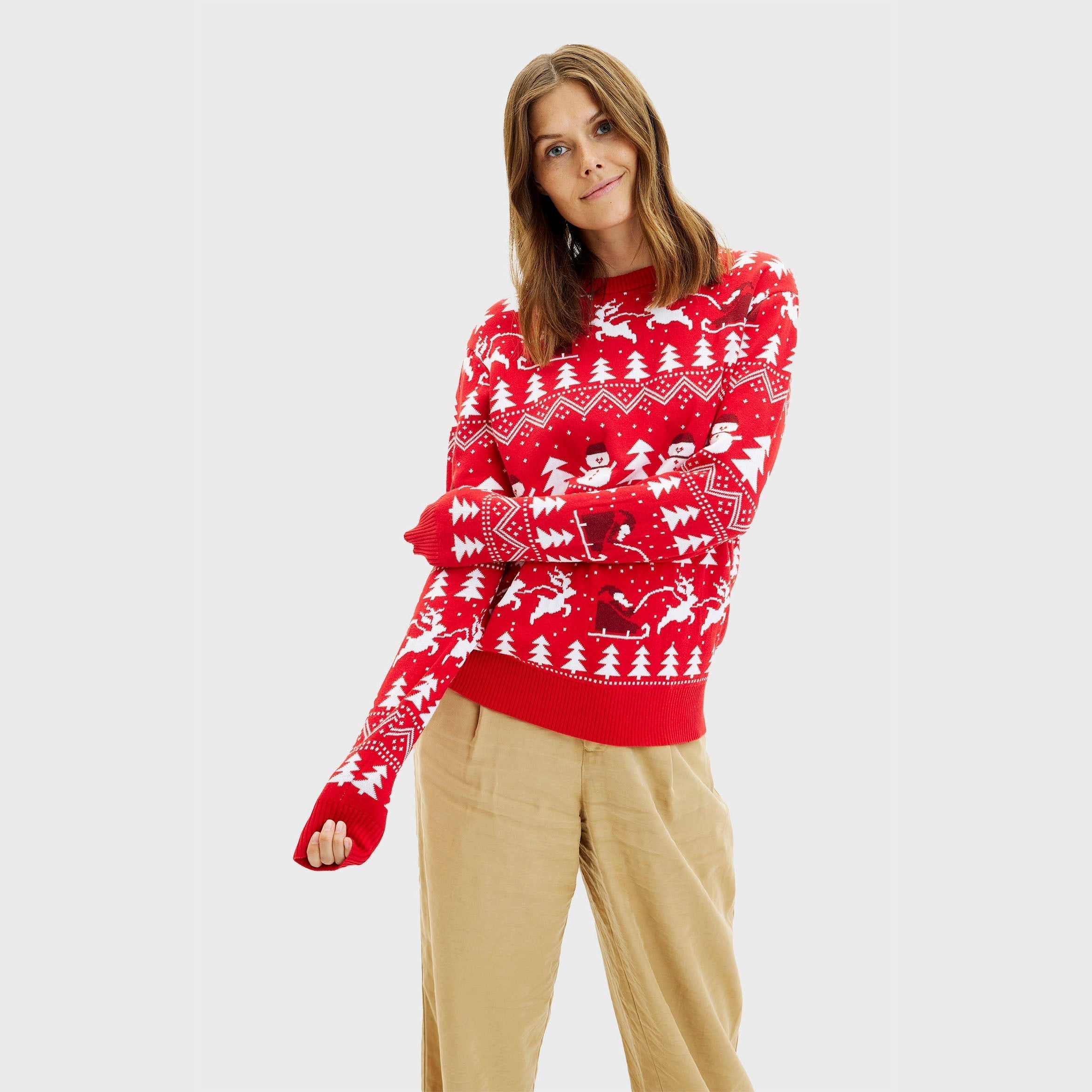 R&B | Der stilvolle Weihnachtspullover rot Damen
