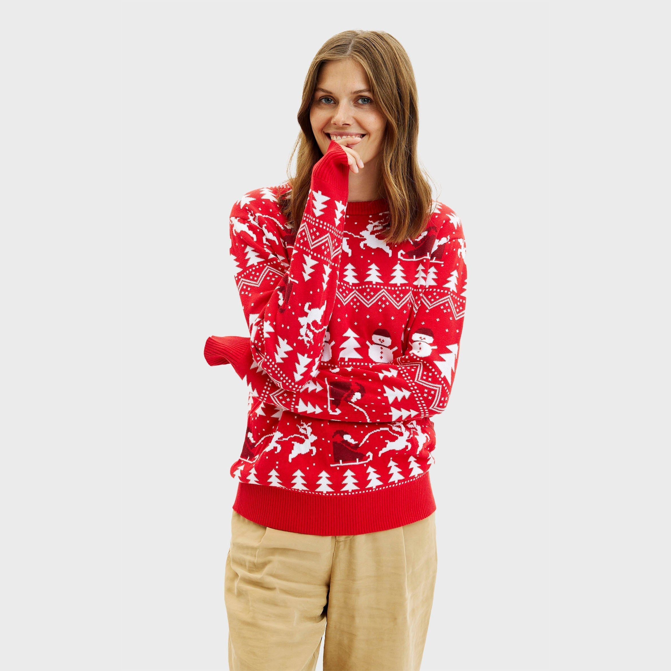 R&B | Der stilvolle Weihnachtspullover rot Damen