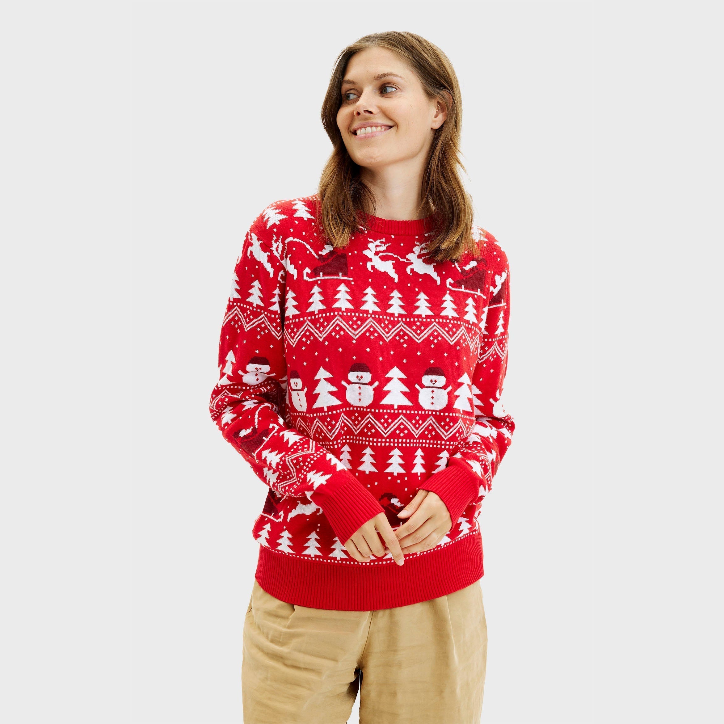 R&B | Der stilvolle Weihnachtspullover rot Damen