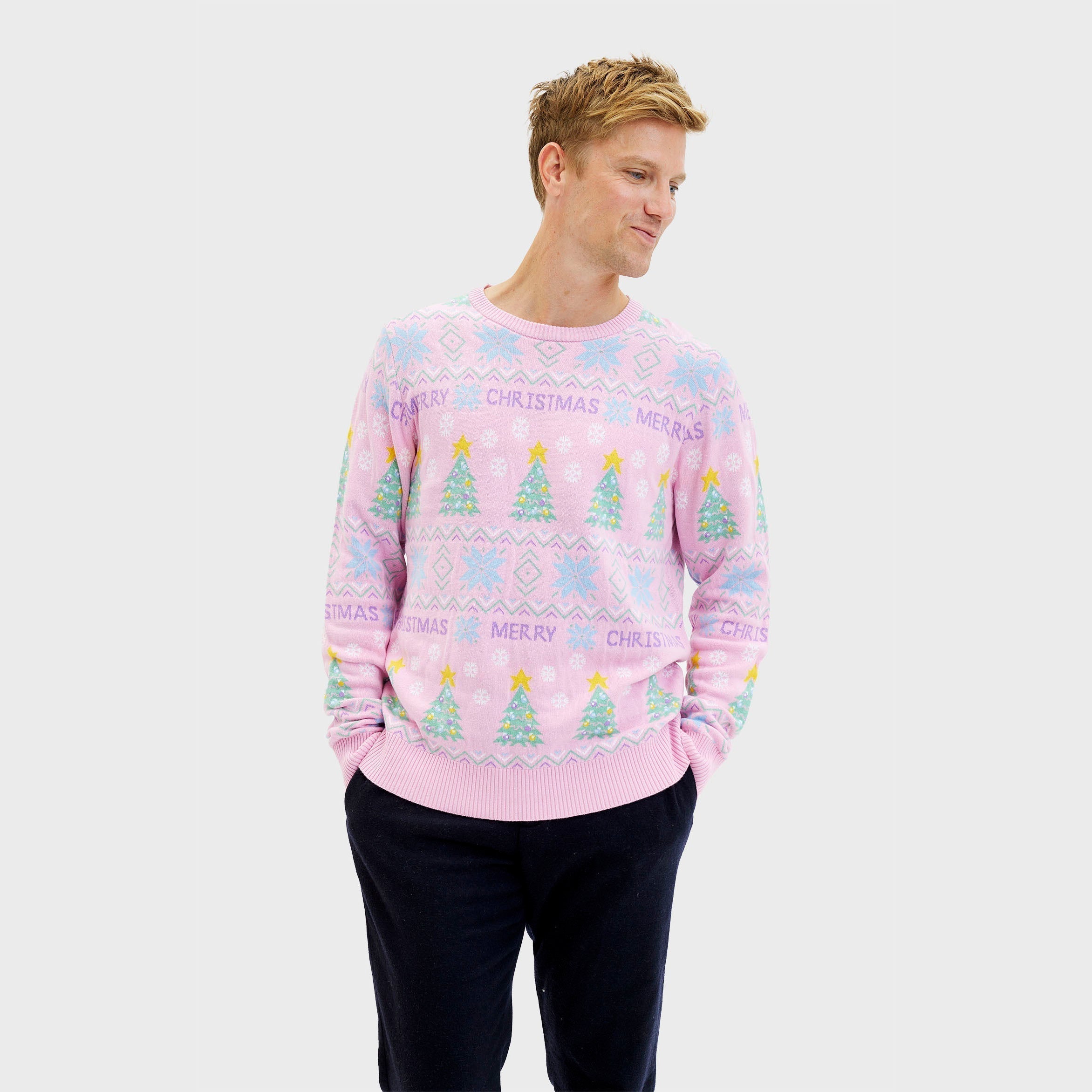 R&B | Der pinke Weihnachtspullover Herren