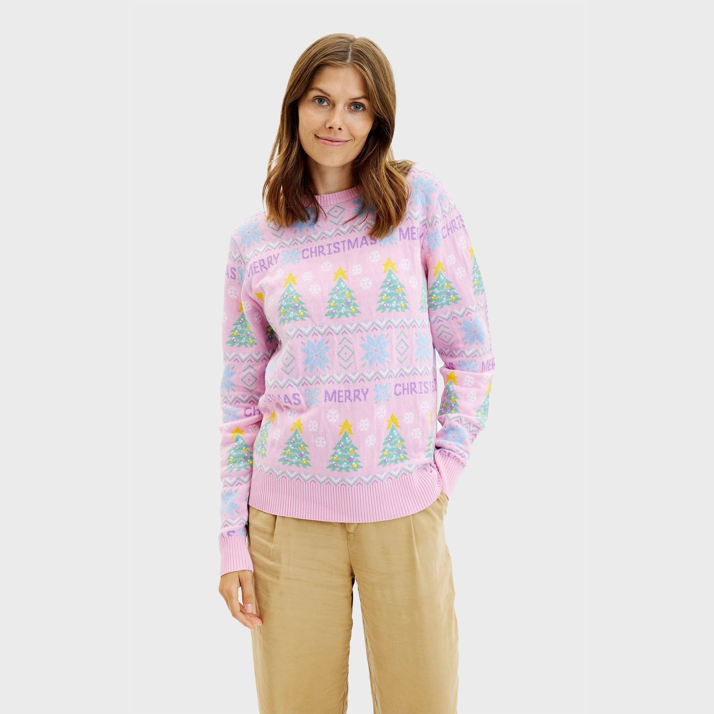 R&B | Der pinke Weihnachtspullover Damen
