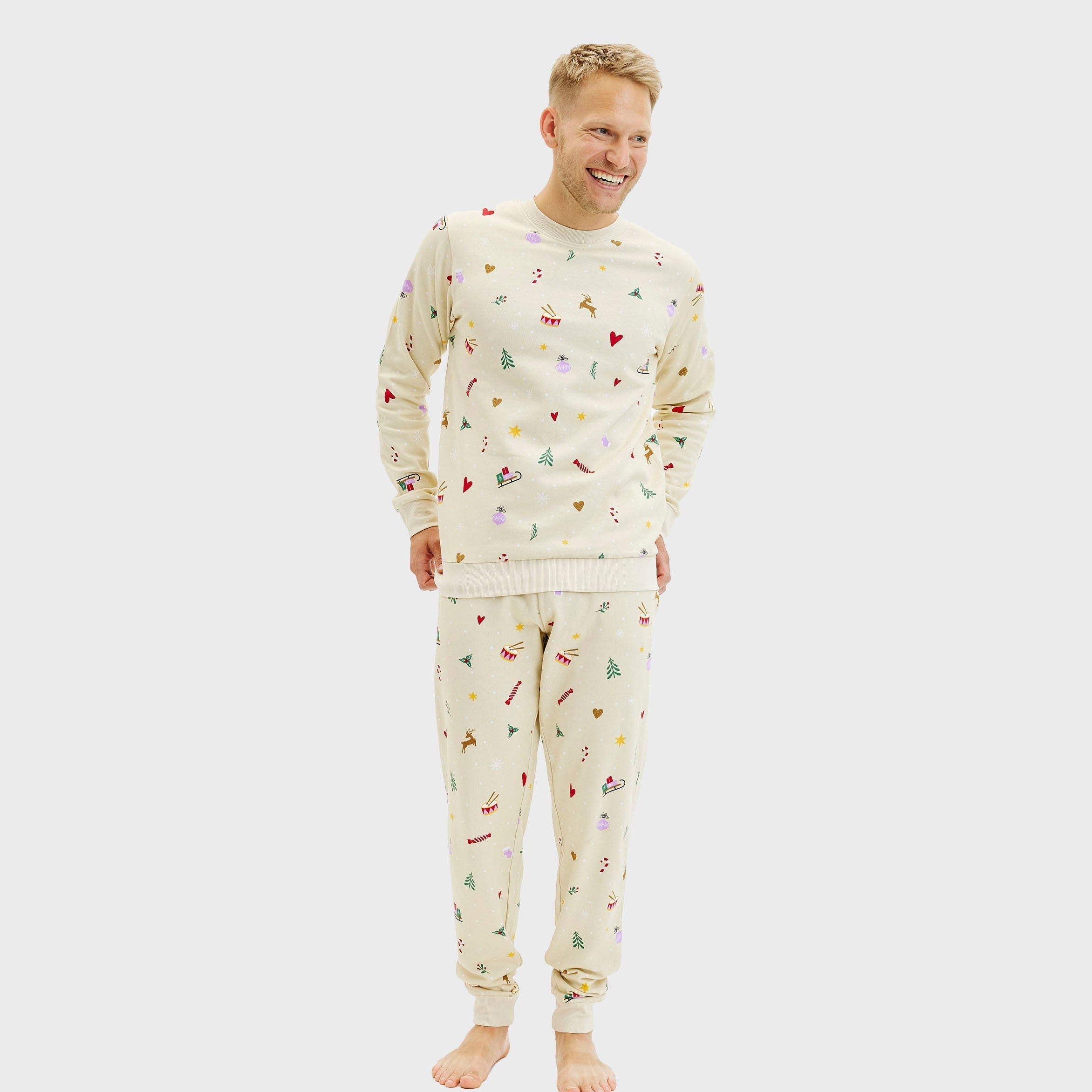 R&B | Weihnachts sweatshirt set beige Herren