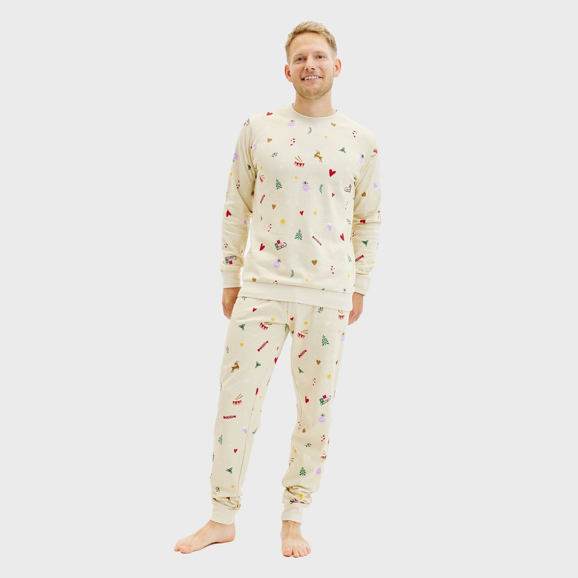 R&B | Weihnachts sweatshirt set beige Herren