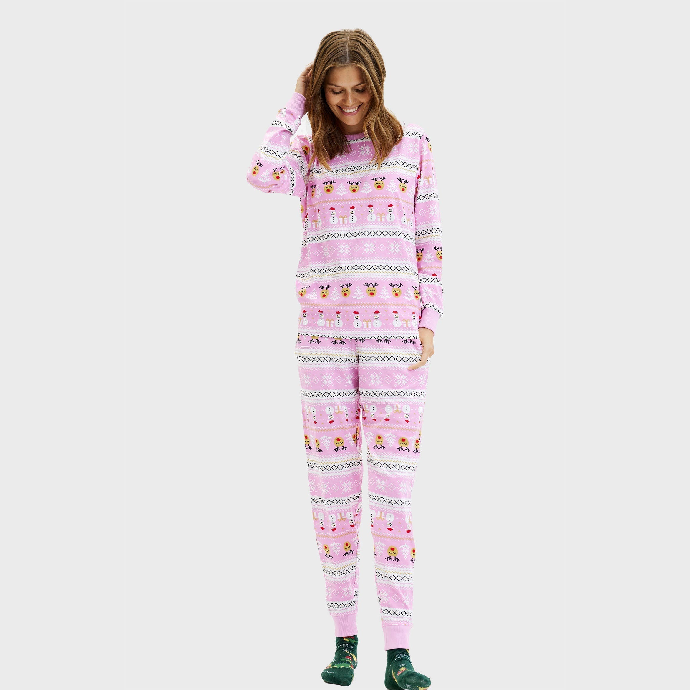 R&B | Ultimative Weihnachts-Pyjamas Pink Damen