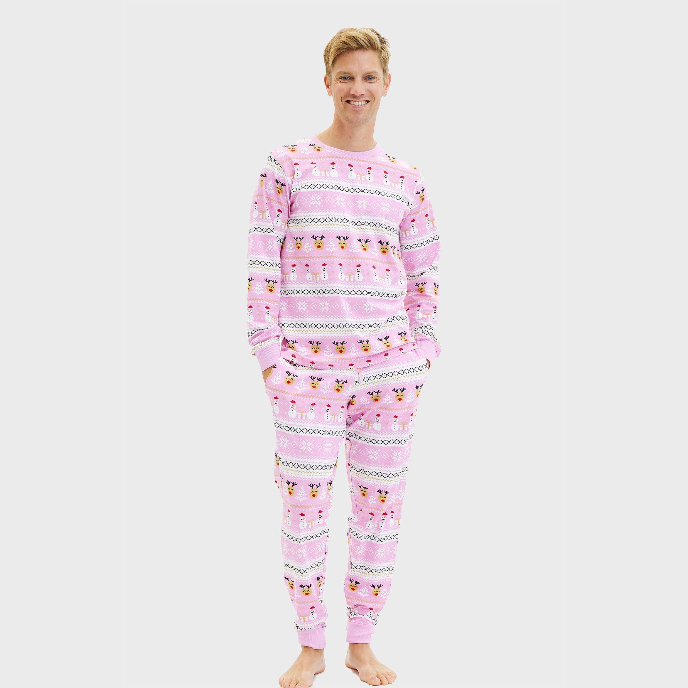 R&B | Ultimative Weihnachts-Pyjama Pink Herren