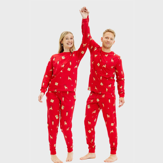 R&B | Elegante rote Weihnachts-Pyjamas Damen