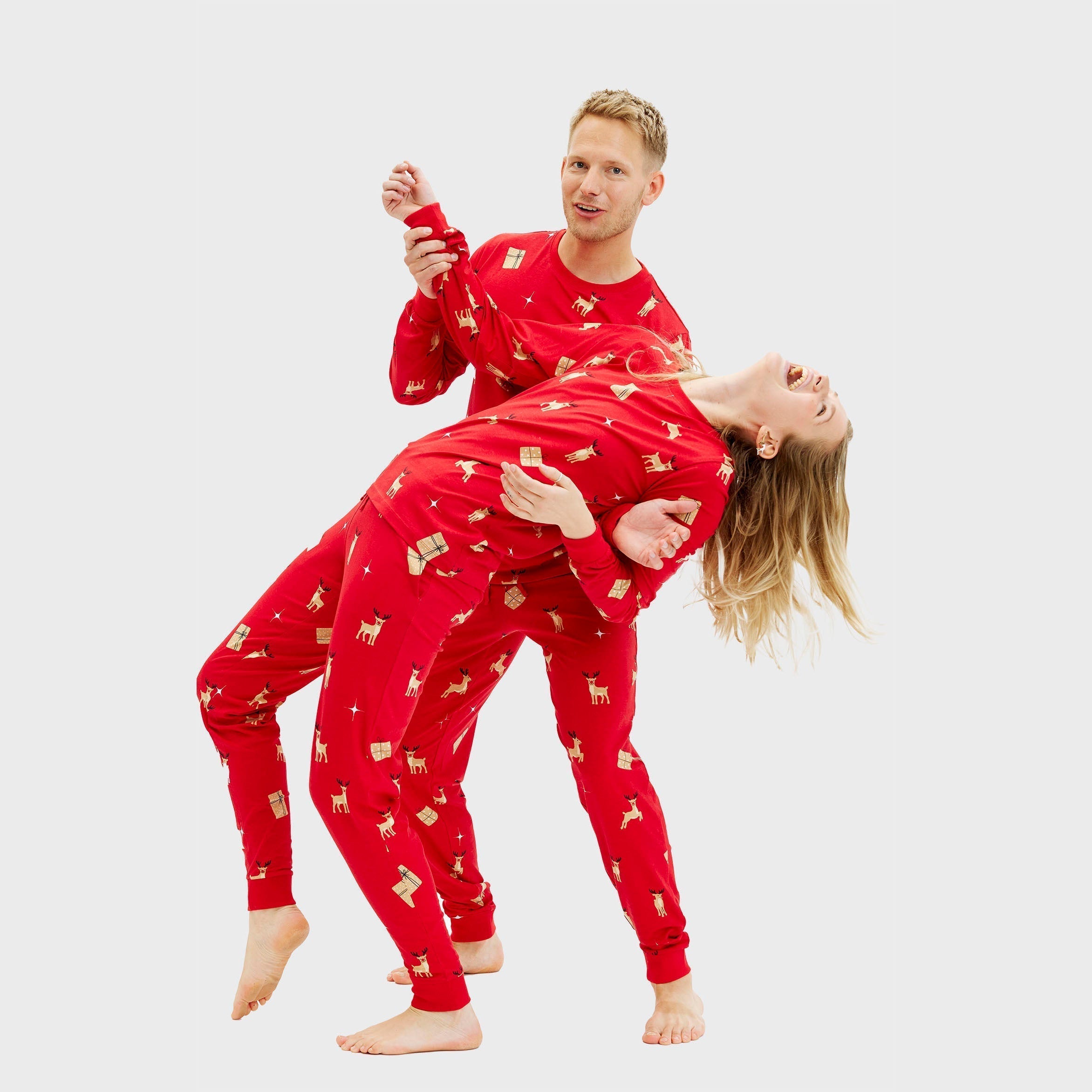 R&B | Elegante rote Weihnachts-Pyjamas Herren