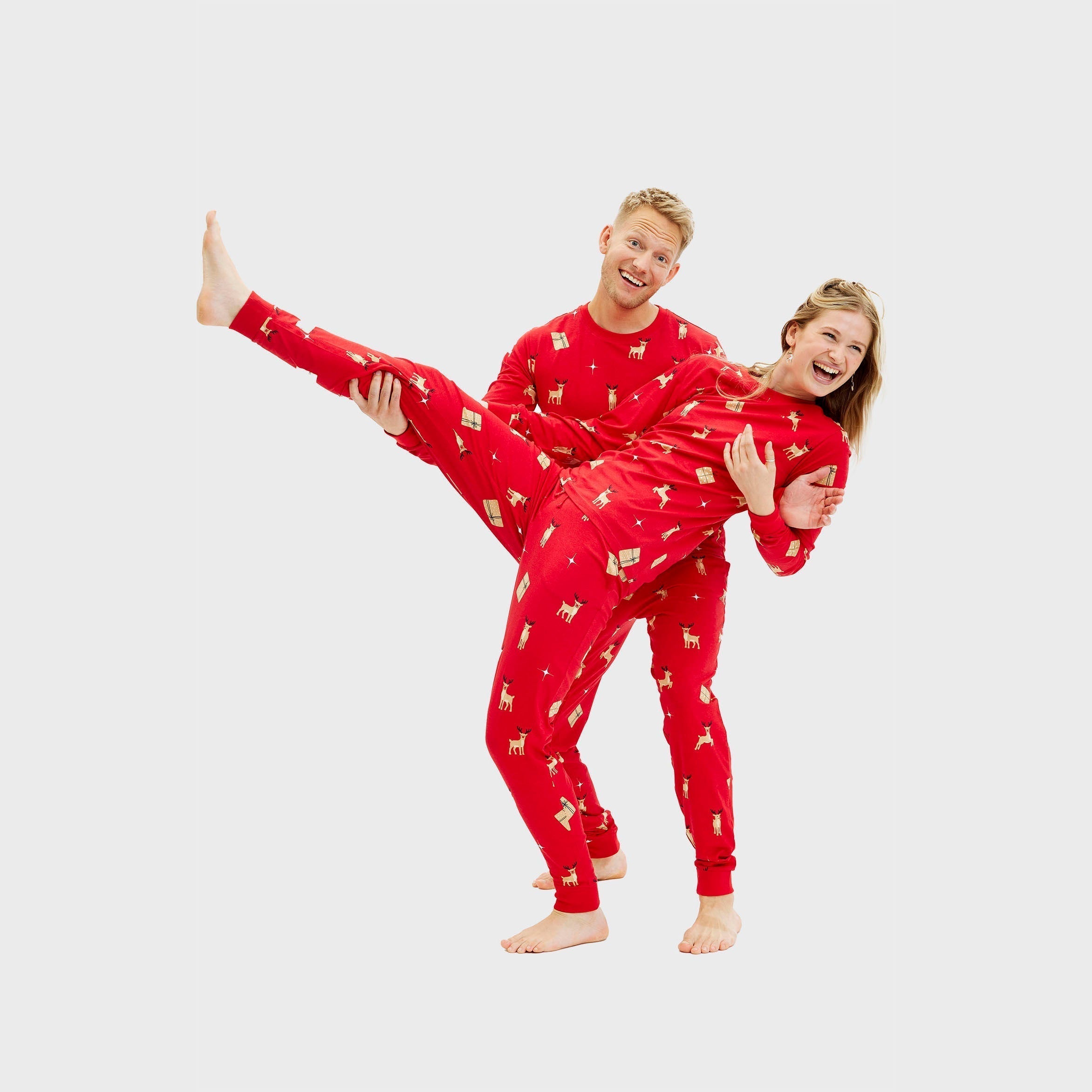 R&B | Elegante rote Weihnachts-Pyjamas Herren