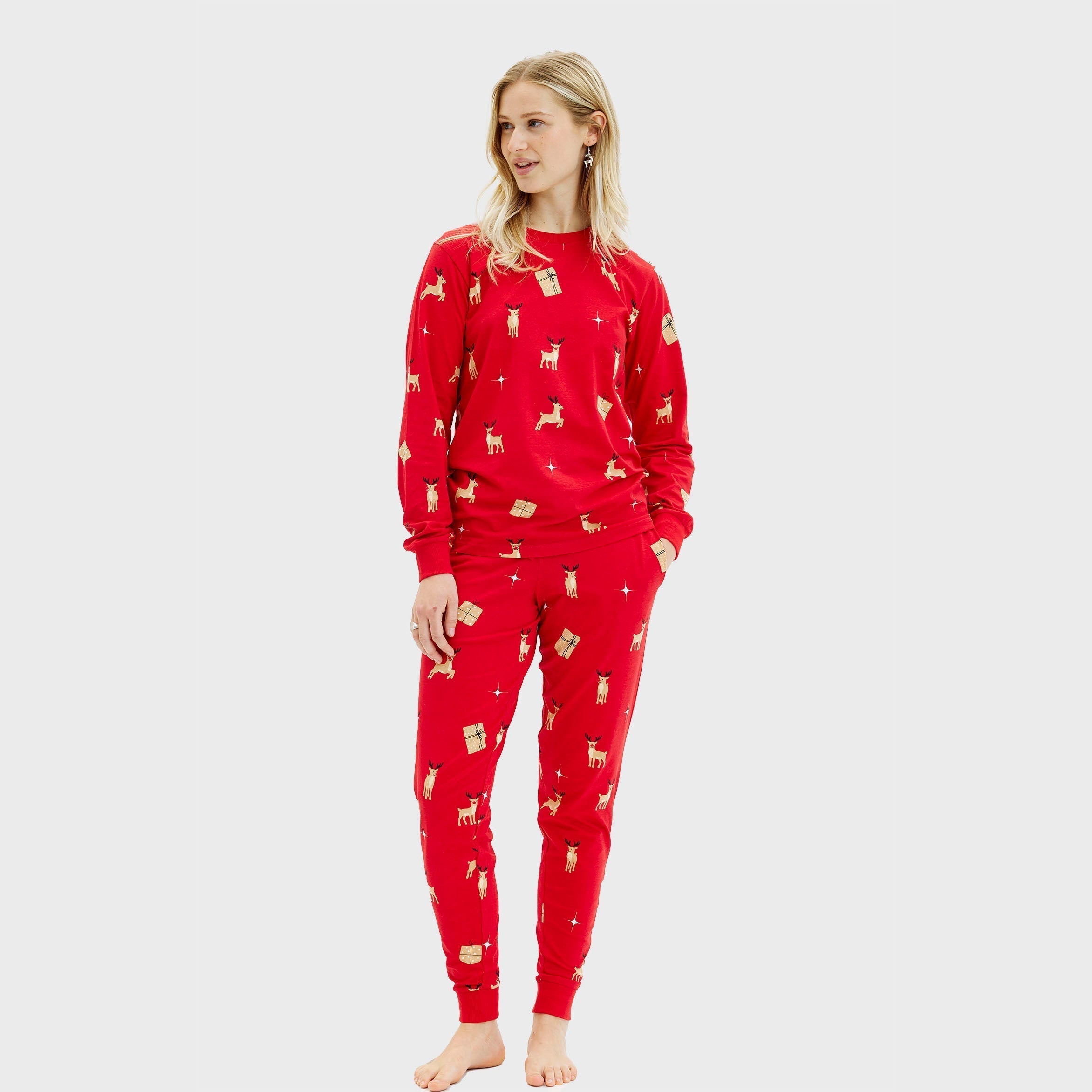 R&B | Elegante rote Weihnachts-Pyjamas Damen