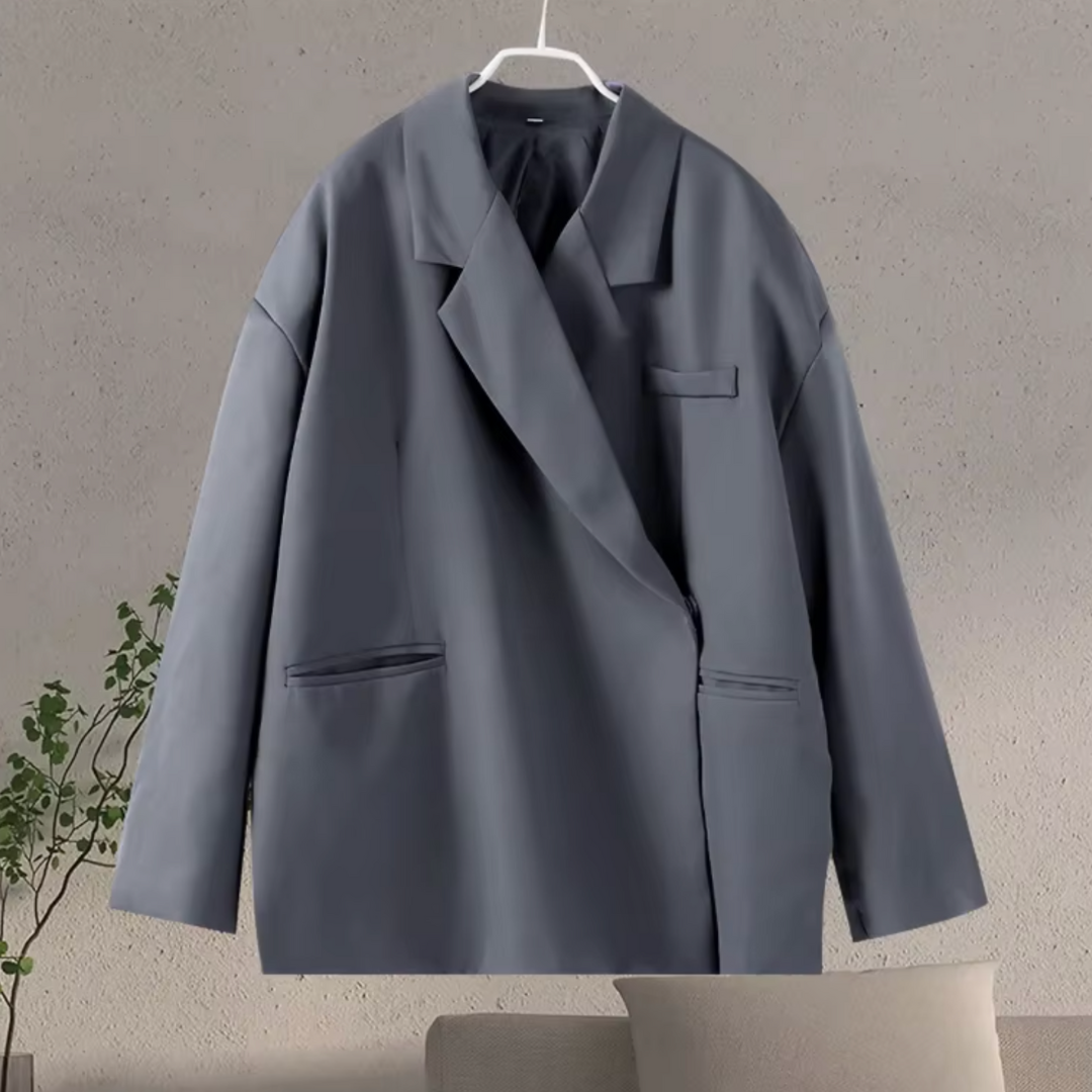 R&B | Übergroßer Schicker Damenblazer mit Langen Ärmeln und Knopfverschluss