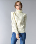 R&B | Damen Rollkragenpullover mit langen Ärmeln und Kabelstrick