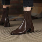 R&B | Stiefel mit Quadratischer Zehenpartie und Elastischen Stricksocken