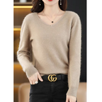 R&B | Pullover Damen V-ausschnitt Leichter und Weicher Strickpullover
