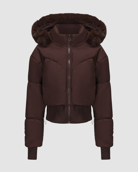 Stylische Warme Cropped Daunenjacke Damen | R&B