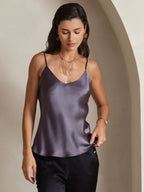 R&B | V-Ausschnitt Reine Seide Spaghettiträger Camisole Top