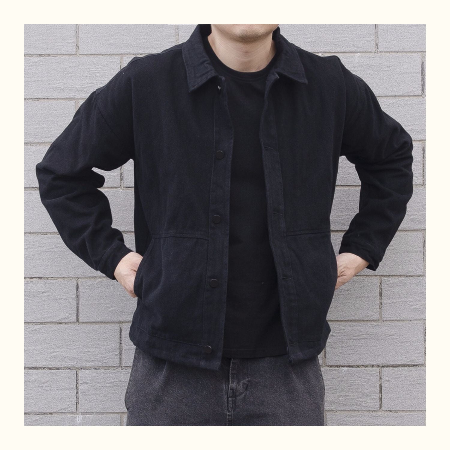 R&B | Herren Button-Down Freizeitjacke