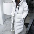 R&B | Damen Lang Pufferjacke mit Kapuze