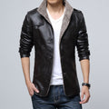 Herren modische Kunstlederjacke mit weichem Innenfutter R&B