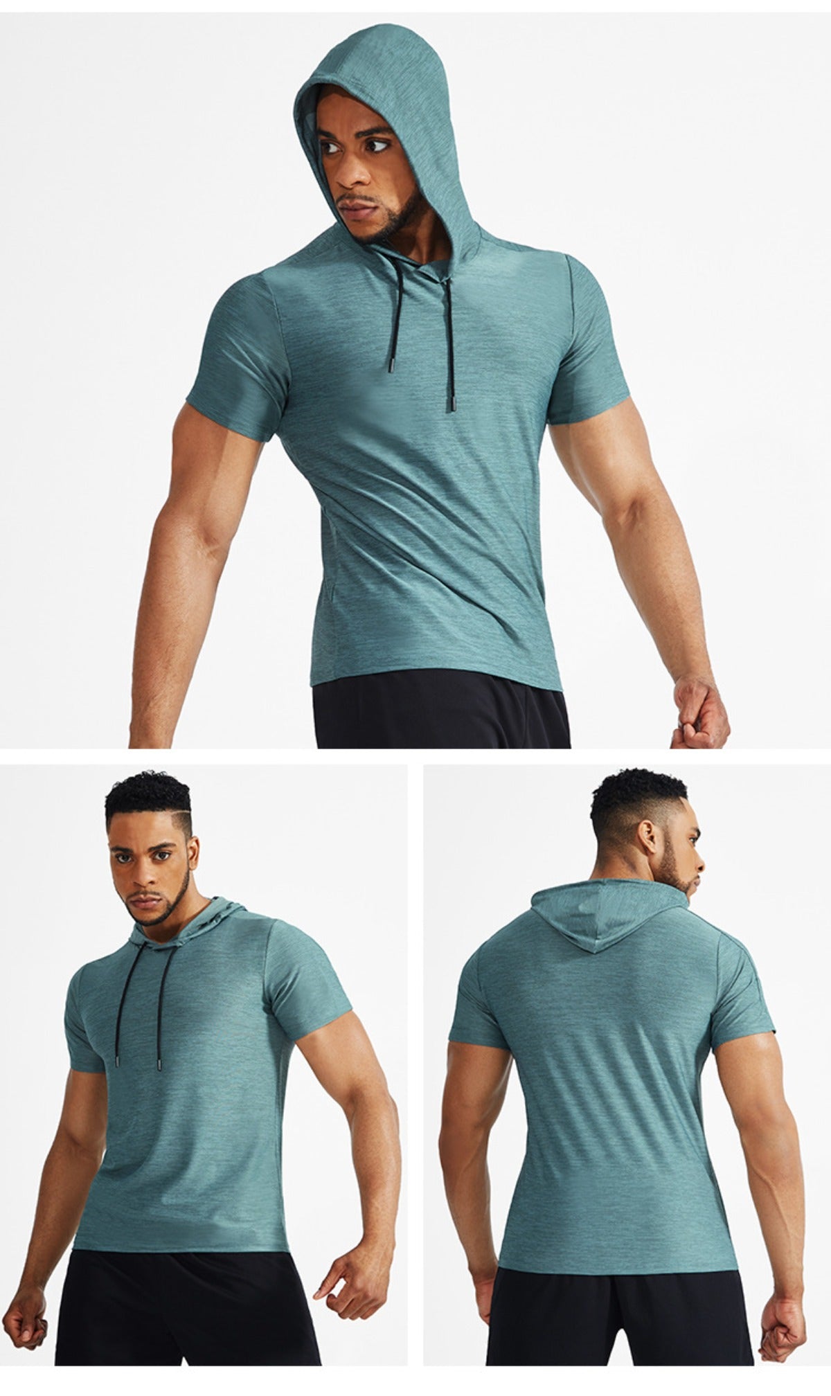 R&B | Sport-Kapuzenpullover mit halben Ärmeln