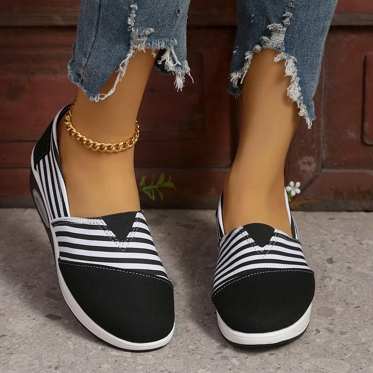 Gestreifte orthopädische Schuhe R&B R&B