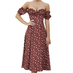 R&B | Geschlitztes Blumenkleid schulterfreies Röhrentop-Kleid
