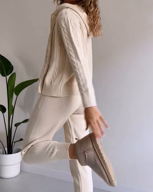 R&B | Jacquard-Strickjacken-Set mit Twist-Design