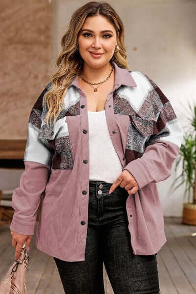 R&B | Plus Size Karos Shacket Jacke für Damen