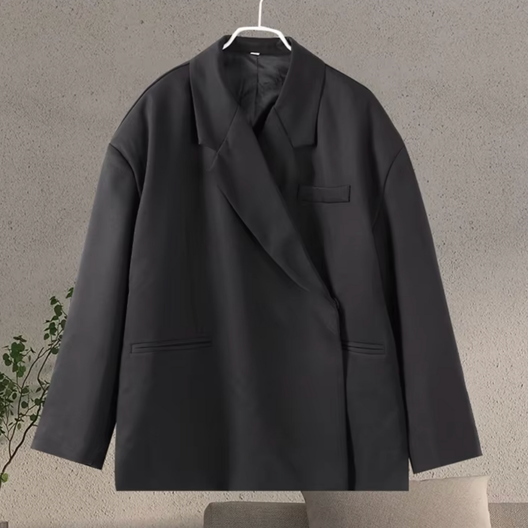 R&B | Übergroßer Schicker Damenblazer mit Langen Ärmeln und Knopfverschluss