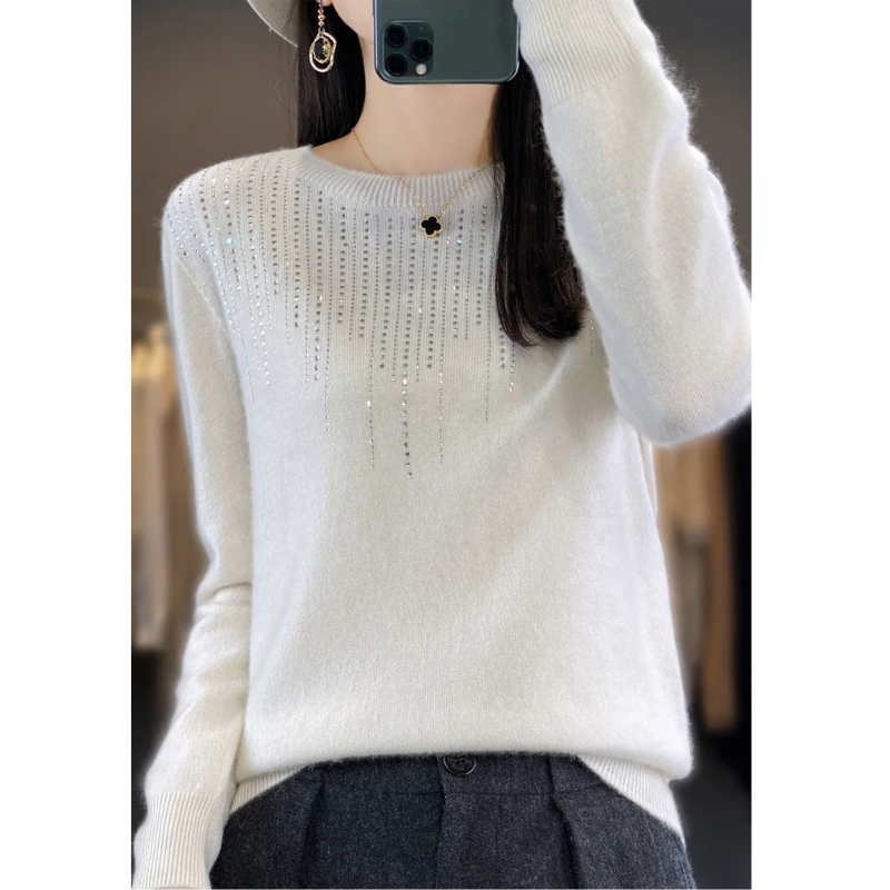 R&B | Sweatshirt - Weicher Strickpullover mit funkelnden Details