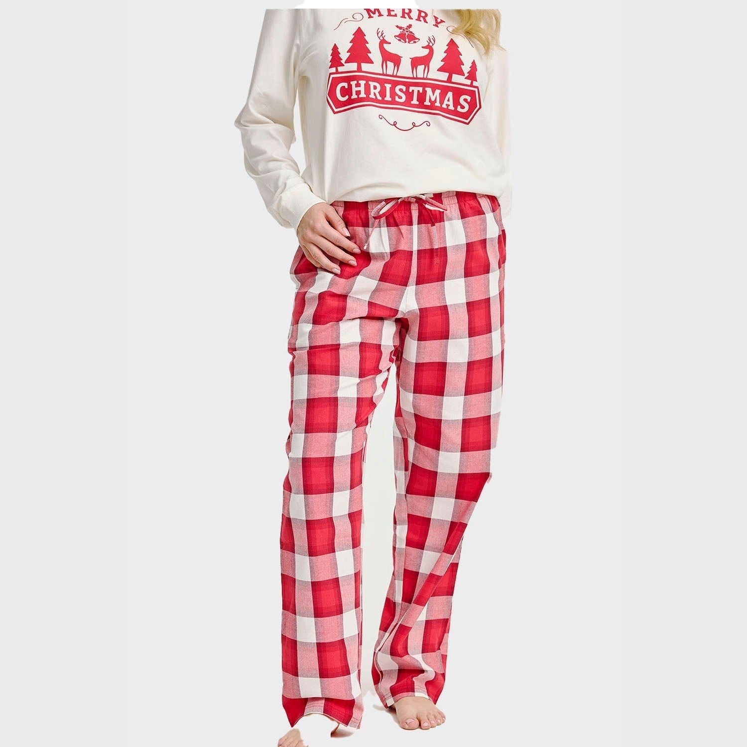 R&B | Das fröhliche Weihnachts-Pyjama-Oberteil Frauen