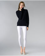 R&B | Damen Rollkragenpullover mit langen Ärmeln und Kabelstrick
