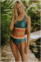 R&B | Colorblock Cut Back Bikini Set